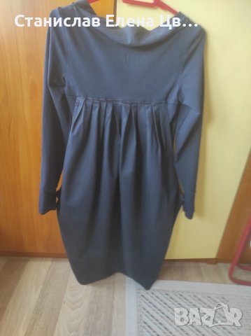 Тъмносиня рокля от трико, снимка 5 - Рокли - 44446514