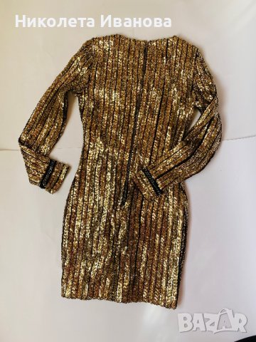Уникална рокля с пайети и синджири, снимка 4 - Рокли - 42755097