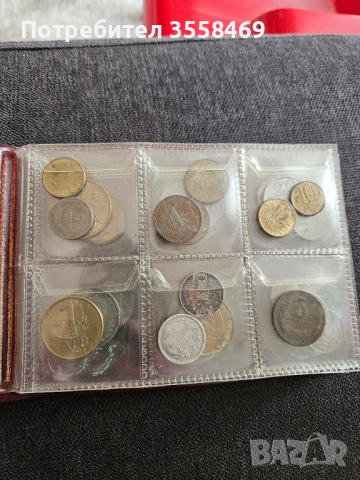 Класьор със 63 бр. български  и чуждестранни монети, снимка 10 - Нумизматика и бонистика - 53284731