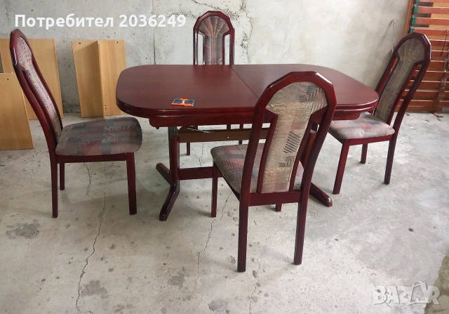 Комплект масивна разтегателна маса- Автомат с 4 стола, снимка 5 - Маси - 53261698