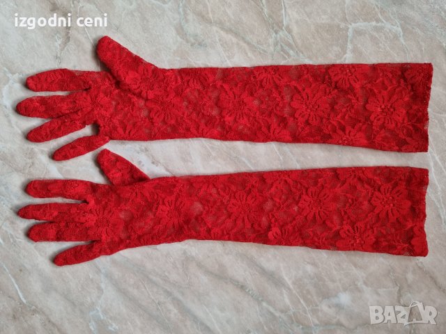 Дантелени червени ръкавици , снимка 3 - Раници - 38016980