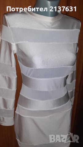 ЕЛЕГАНТНА ДАМСКА БЯЛА РОКЛЯ  - Размер М  / L , снимка 2 - Рокли - 42393742