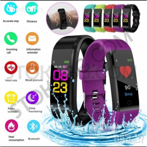 Bluetooth Смарт гривна / часовник ID115 Plus водоустойчив, снимка 1 - Смарт гривни - 39300860