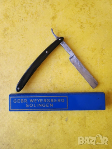 Solingen / Солинген качествен немски бръснач Gebr.Weyersberg 6342 Trumpet logo, с ориг. кутия, снимка 2 - Други - 54328872
