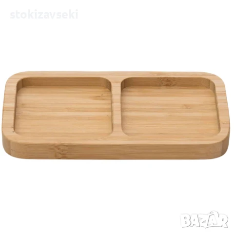 Бамбуково плато за сервиране с 2 разделения, снимка 1