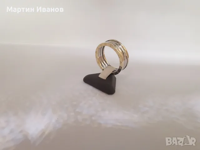 Златна халка бяло и жълто BYLGARI 1, снимка 4 - Пръстени - 49906529