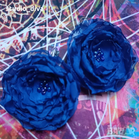 Обеци цветя, снимка 3 - Обеци - 52284359