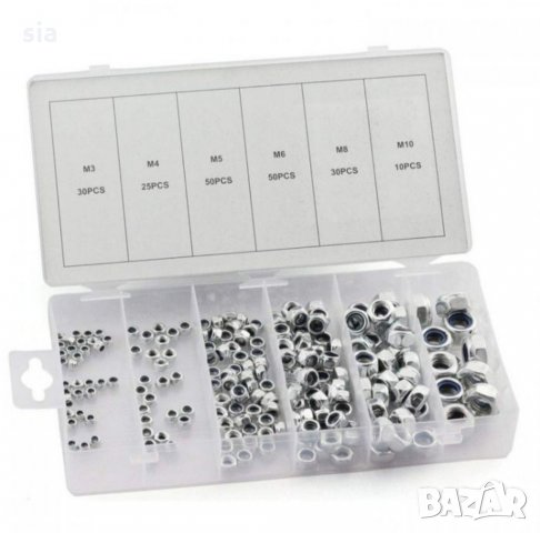 Кутия метални гайки 195 броя