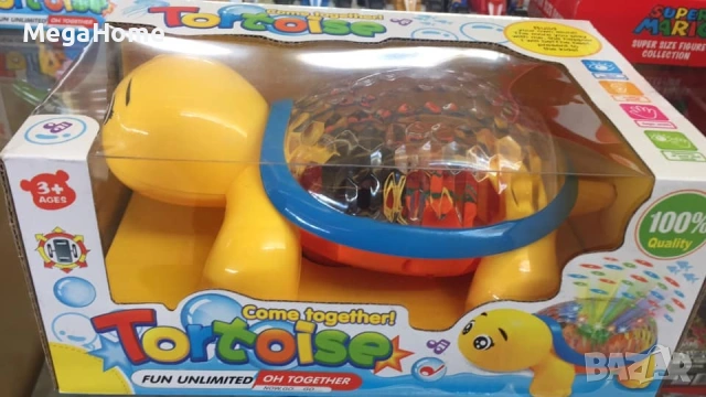 Играчка Щастлива костенурка TortToise, 3D мигащи светлини, Музика, Въртяща се светлинна проекция
