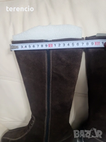 Нови кафяви ботуши - 40 номер естествен велур, снимка 7 - Дамски ботуши - 53134116