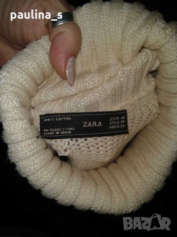 Бяло памучно поло "Zara"® / голям размер , снимка 7 - Блузи с дълъг ръкав и пуловери - 12188200
