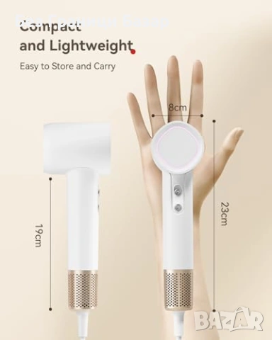 Нов Професионален йонен сешоар 500 млн йони, бързо сушене коса, 348 гр, снимка 7 - Сешоари - 53072460