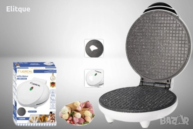 Кръгъл уред за приготвяне на гофрети Lexical LWM-2403, снимка 4 - Други - 52870834