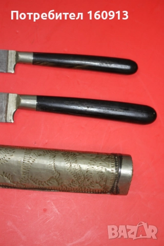 Сет 2 османски ножчета с оригинална двойна кания ., снимка 4 - Антикварни и старинни предмети - 51626675