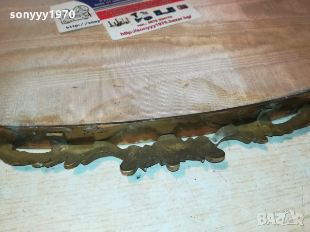 антично огледало-мед/месинг-масивно-внос швеция 55х45см, снимка 17 - Антикварни и старинни предмети - 30139515