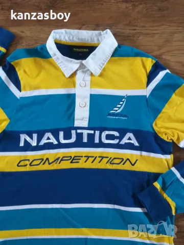 nautica competition striped rugby shirt - страхотна мъжка блуза КАТО НОВА L, снимка 3 - Блузи - 47513817