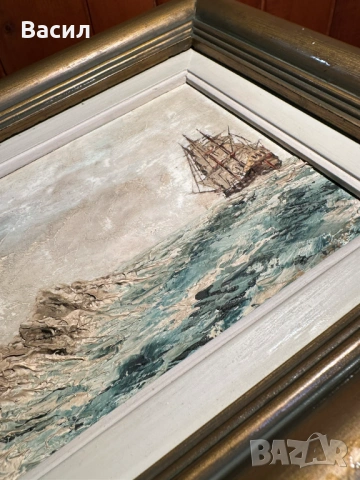 Картина масло кораб, снимка 2 - Картини - 54246357
