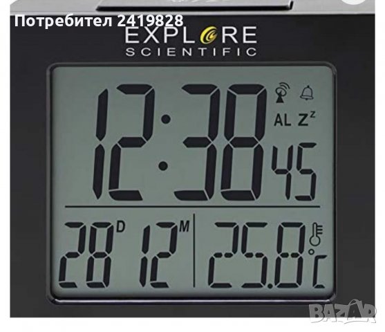 Радиоуправляем часовник SCIENTIFIC RDP1001 с черно време на прожектиране, снимка 3 - Друга електроника - 38317805