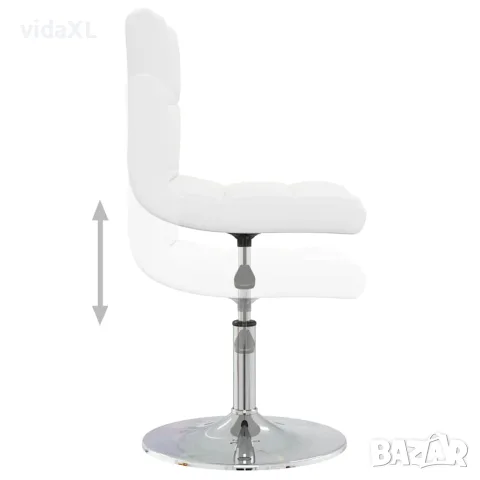 vidaXL Трапезни столове, 2 бр, бели, изкуствена кожа, снимка 7 - Столове - 56147026