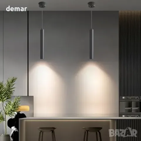 Mikeru висящи LED полилейни лампи за остров, 2 бр., 3 CCT 3000–6500K, регулируеми, снимка 7 - Полилеи - 55871323