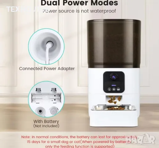 WiFi Автоматична хранилка с камера-нощно и дневно за кучета и котки дозатор храна-PAPIFEED

, снимка 7 - За кучета - 48258505