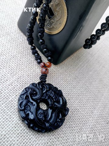 Амулети от естествен обсидиан с гердани, снимка 13 - Колиета, медальони, синджири - 38903566