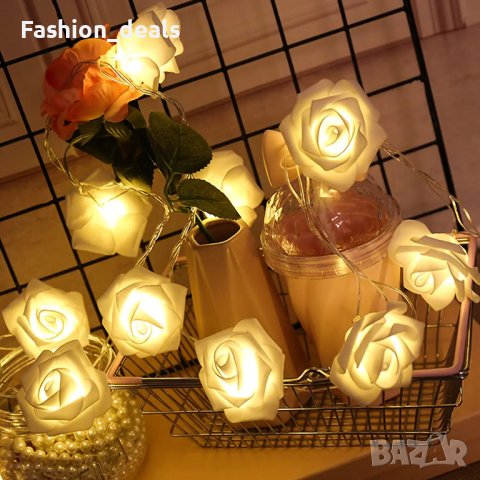 Нови LED светлини рози USB Лампички на батерия за украса декорация дом, снимка 1 - Декорация за дома - 37933630