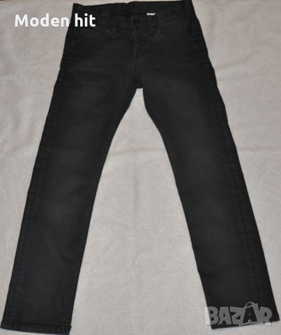 H&M Slim fit за момче  - сиво-черни дънки размер до 140 см., снимка 2 - Детски панталони и дънки - 34110207