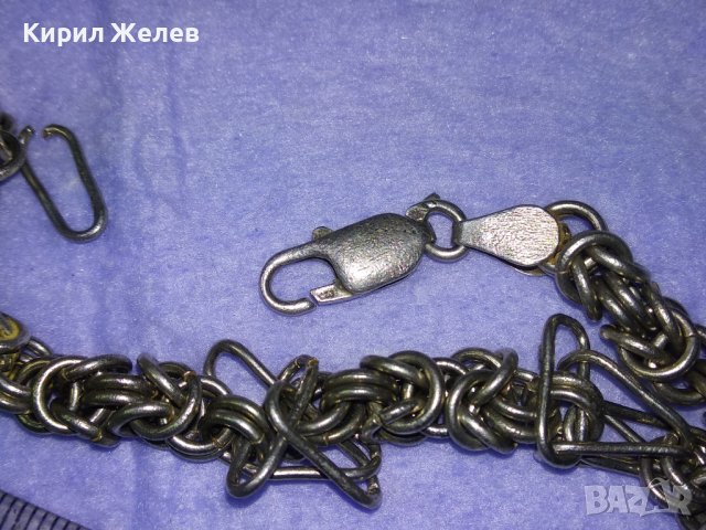 СТАРА СРЕБЪРНА ГРИВНА СРЕБРО 925 РЯДКА РЪЧНА КРАЛСКА ПЛЕТКА За РЕМОНТ / РЕСТАВРАЦИЯ / ЧАСТИ 40528, снимка 6 - Гривни - 42615332
