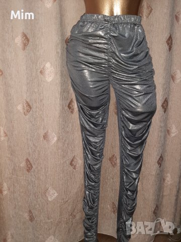 Nu M Сребрист змийски принт с мокър ефект , снимка 6 - Клинове - 40524580