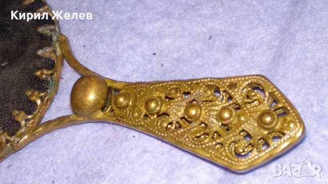 СТАРИННО РУСКО КРИСТАЛНО ОГЛЕДАЛЦЕ БРОНЗ ФИЛИГРАН РЕТРО ОРНАМЕНТИКА ПОЗЛАТА 34022, снимка 4 - Антикварни и старинни предмети - 38892177