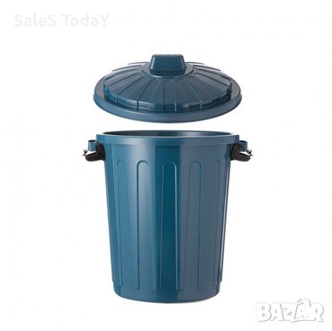 Кошче за боклук с капак, 25л, 39,534x45,5 см, син, снимка 1 - Кутии за съхранение - 38170176