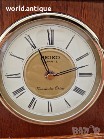 Рядък антикварен колекционерски японски настолен часовник Seiko, снимка 4 - Антикварни и старинни предмети - 52270087