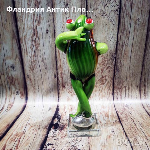 	 Стъклопластика "Щастлива жаба", снимка 2 - Статуетки - 35106392