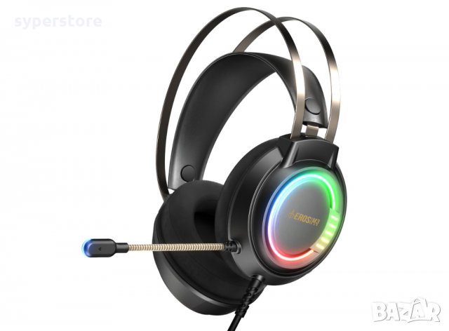 Слушалки с микрофон Геймърски Gamdias Eros M3 Черни с RGB подсветка Gaming Headset, снимка 2 - Слушалки за компютър - 33748833