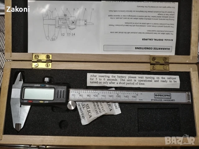 Професионален Цифров Електронен дебеломер(Шублер) 0-150мм, снимка 3 - Шублери - 50834737