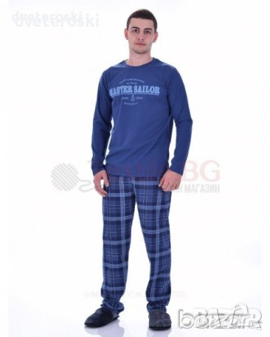 Мъжка пижама с дълъг ръкав ХЛ, снимка 3 - Бельо - 26870292