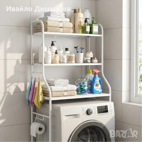 Мултифункционална етажерка за баня на 3 нива, снимка 4 - Етажерки - 54215267