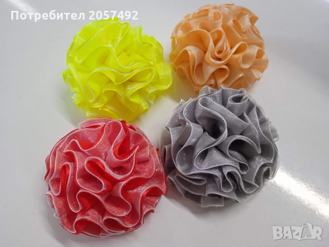 Цветя сатен и органза 8,5 см