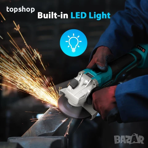 НОВ безжичен безчетков ъглошлайф Avhrit AG034 2X4.0AH батерии, 21V, 9000 об/мин, бързо зарядно ..., снимка 9 - Други инструменти - 50553488