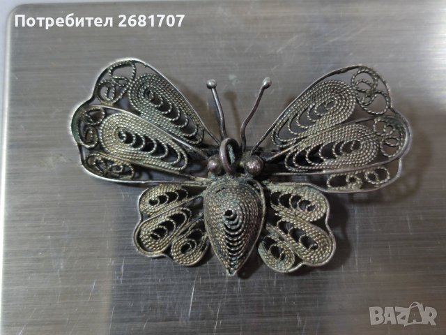 Сребърна брошка , снимка 2 - Други - 39598480