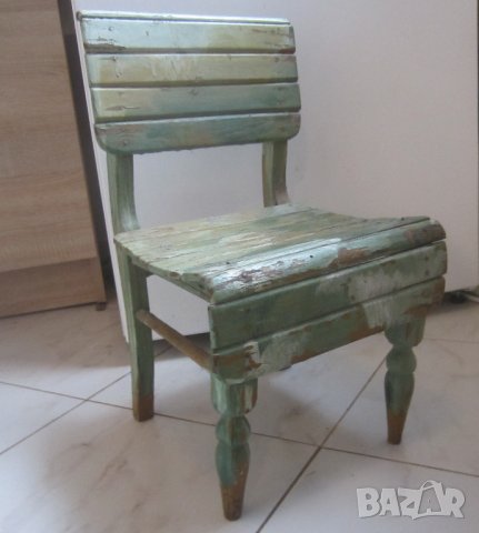 Старо детско дървено столче, стол за дете - стар