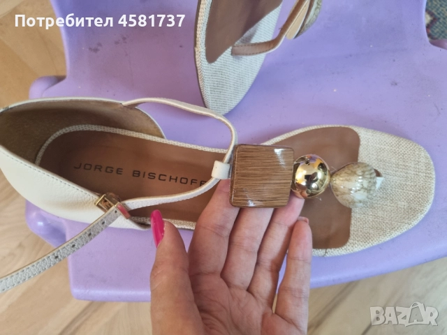 Елегантни ниски сандали Jorge Bishoff, размер 39, снимка 2 - Сандали - 51758925