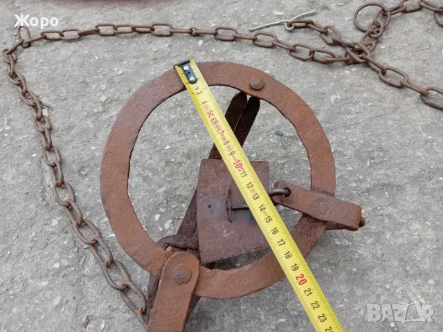Стар кован вълчи капан, снимка 5 - Антикварни и старинни предмети - 49978115