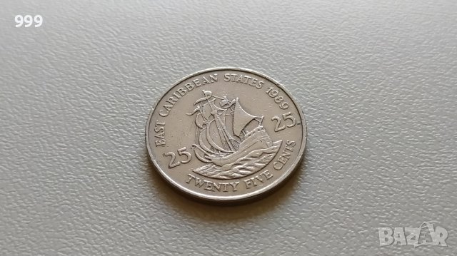 25 цента 1989 Източни Кариби