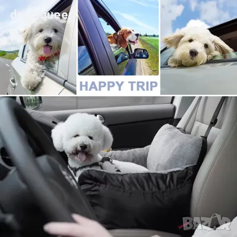 4335 Столче за домашен любимец за автомобилна седалка – 55x50x35 см, снимка 6 - Други стоки за животни - 48882706