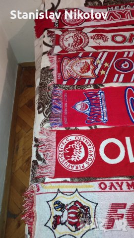 Футболни шалове на Олимпиакос, Интер, Аякс, Барселона, Ман. Юнайтед, снимка 3 - Футбол - 39214457