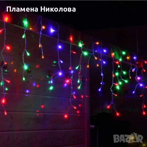 Коледна украса LED ресни 12 метра – водоустойчива инсталация с 8 режима на светене, идеална за дома,, снимка 4 - Декорация за дома - 52477026