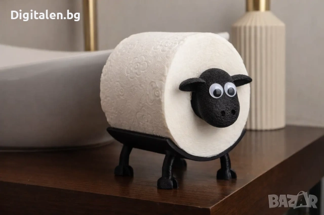 Държач за тоалетна хартия „Овцата Шон“ –  декорация за баня