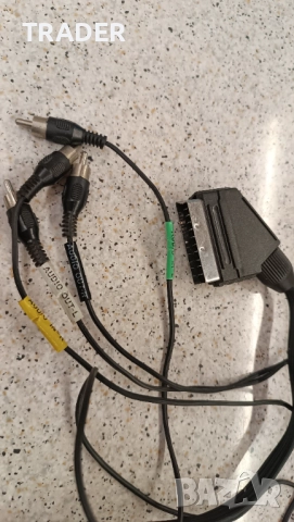 SCART адаптер с 4 RCA аудио / видео кабели чинча, снимка 2 - Други - 31166225